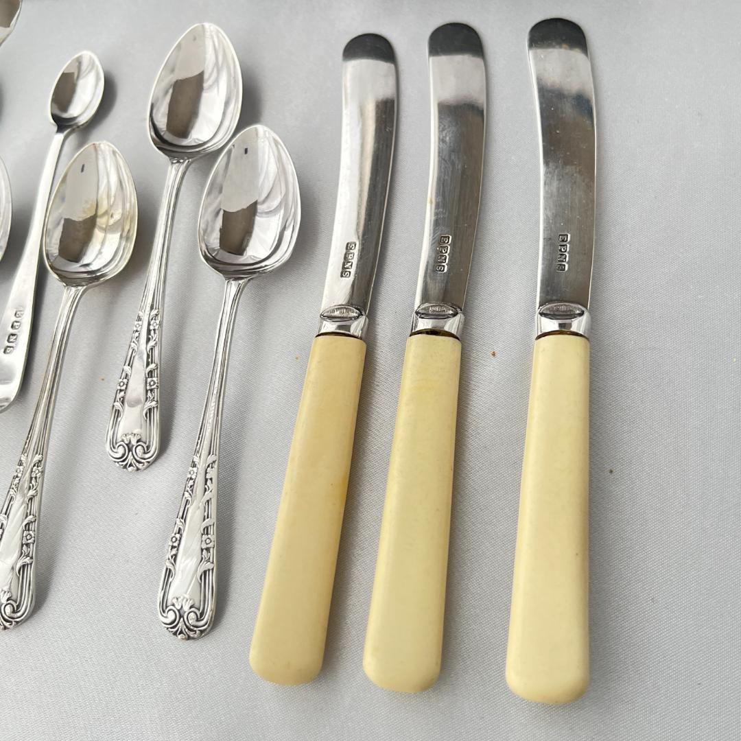 【英国】 アフタヌーンティーセット ティーナイフ ティースプーン トング ケース