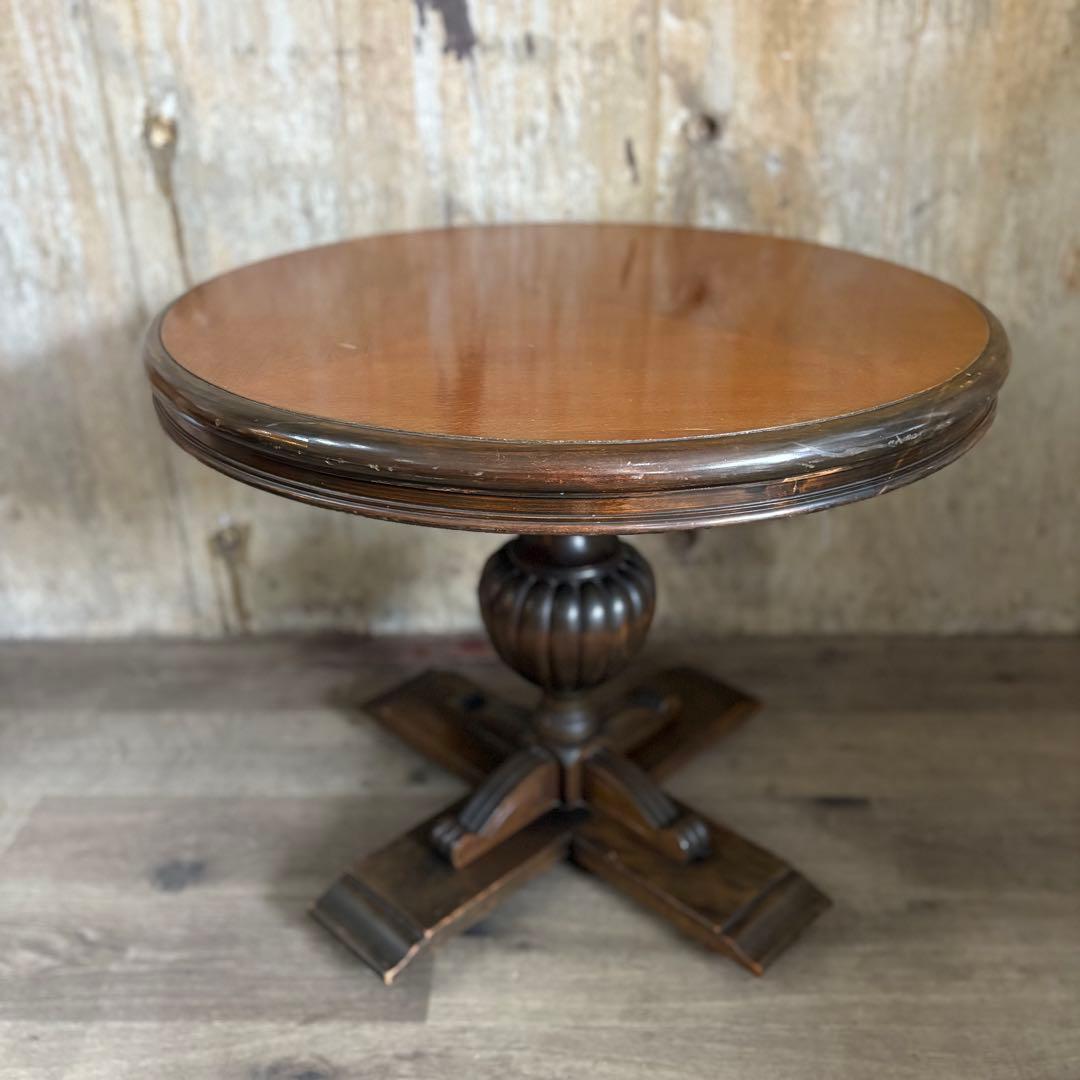 ヴィンテージ　ラウンドテーブル　コーヒーテーブル　クラシカル