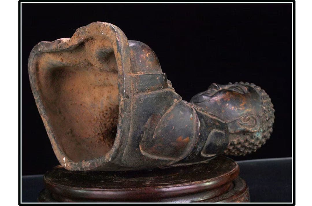 民間仕入れ品　美術館級中国明時代　銅製子如来様※DE838B2-2