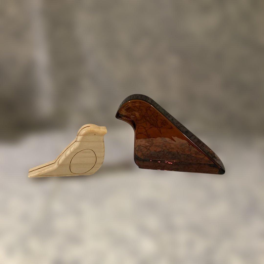 ミナペルホネン　イッタラ　コラボ　ガラスバード　おまけ付き　オレンジ　bird