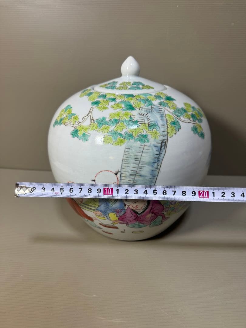 2216 骨董　唐子絵　壺　時代物