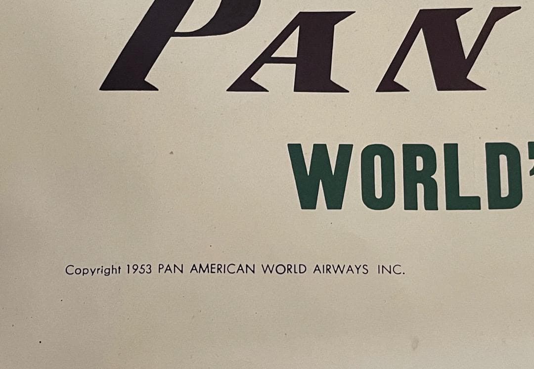 1953 パンナム エアライン　 Pan Am Airline ポスター