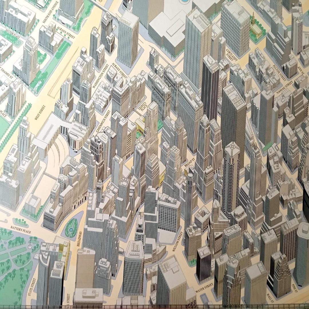 ニューヨーク 地図 マンハッタン ダウンタウン 2001年版 超細密 鳥瞰図