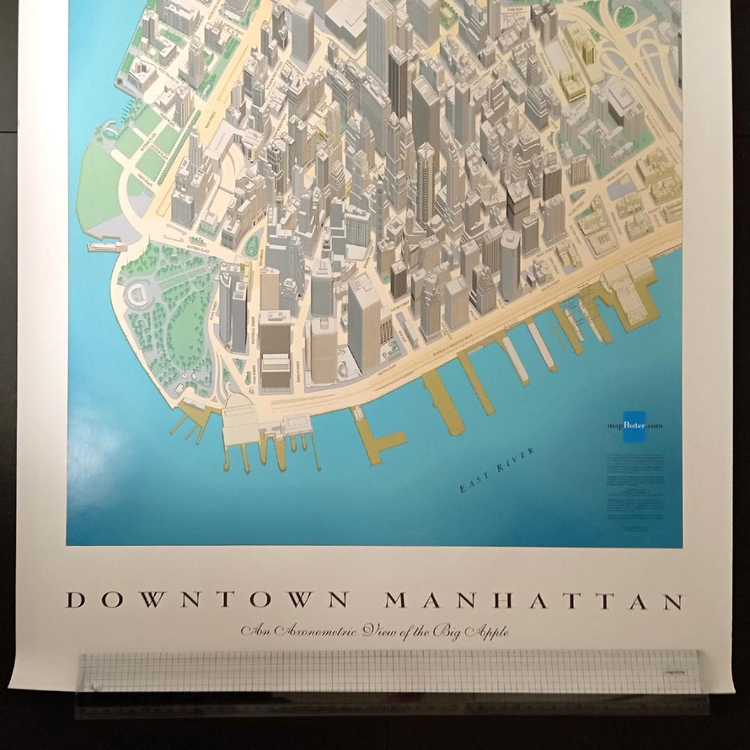 ニューヨーク 地図 マンハッタン ダウンタウン 2001年版 超細密 鳥瞰図