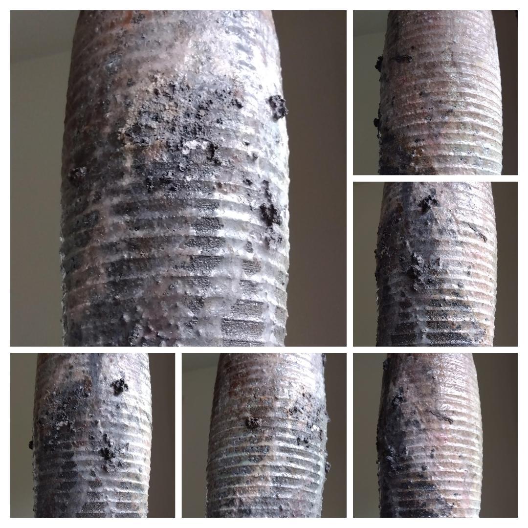 越前焼　白越不朝　塩越窯　自然灰釉究極美迸る逸品 還元窯変美筒状花器 No:12