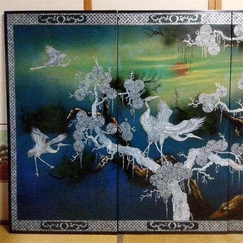 ★特大238㎝　螺鈿　らでん　壁掛け/壁飾り4枚組　沖縄本島引取限定　現物確認可