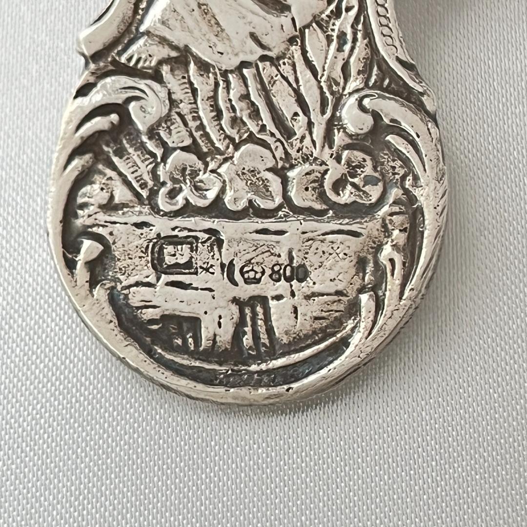 【ドイツ】 天使とチェラブのティーストレナー【純銀】11cm 42g