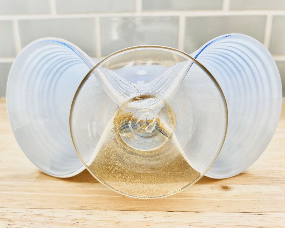 ベネチアン ガラス murano ムラーノ 貴婦人 ドール オブジェ 空色