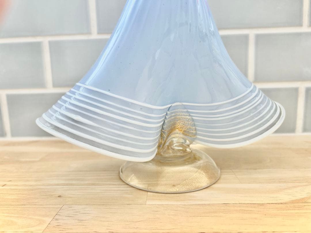 ベネチアン ガラス murano ムラーノ 貴婦人 ドール オブジェ 空色