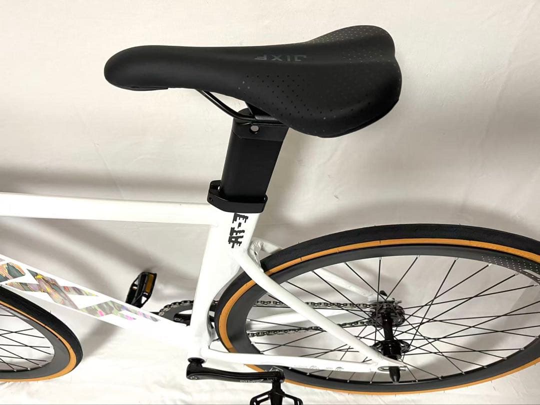 新品・未使用JIXFピストバイクFIXED GEARホワイトフロントブレーキ付