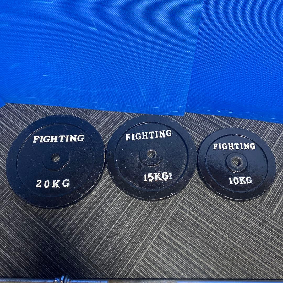 Ｔバーローセット。 バーベルプレート付き