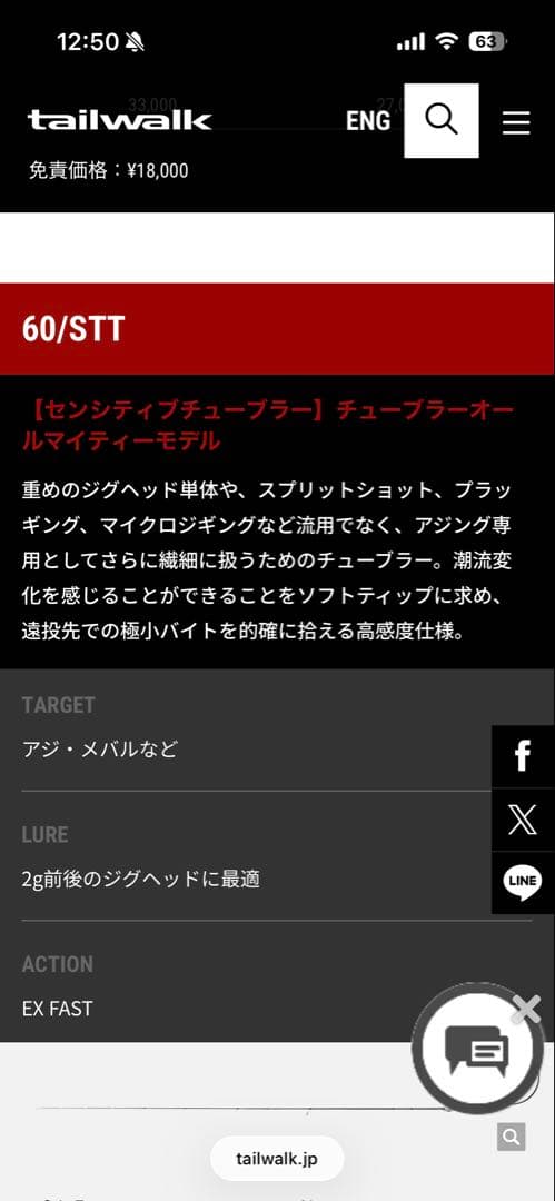 希少テイルウォークスーパーアジストTZSUPER AJIST TZ 60/STT