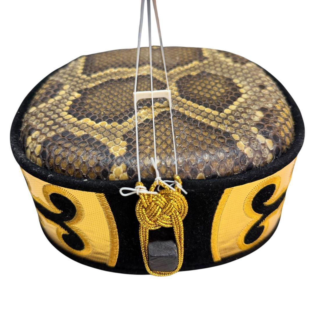 【美品フルセット】沖縄三味線 蛇本皮 強化張り ZENONケース付 119-3