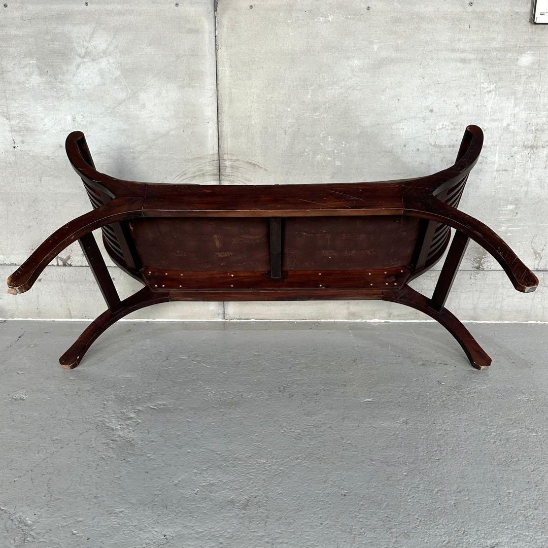 ★カルティニベンチ★ 鉄鋲 本革座面×ウッドフレーム ミッドセンチュリー