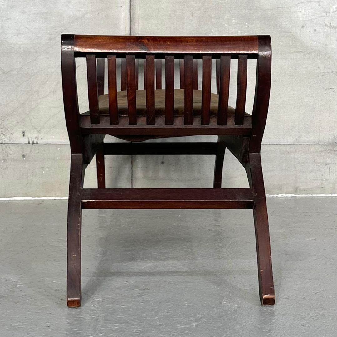 ★カルティニベンチ★ 鉄鋲 本革座面×ウッドフレーム ミッドセンチュリー