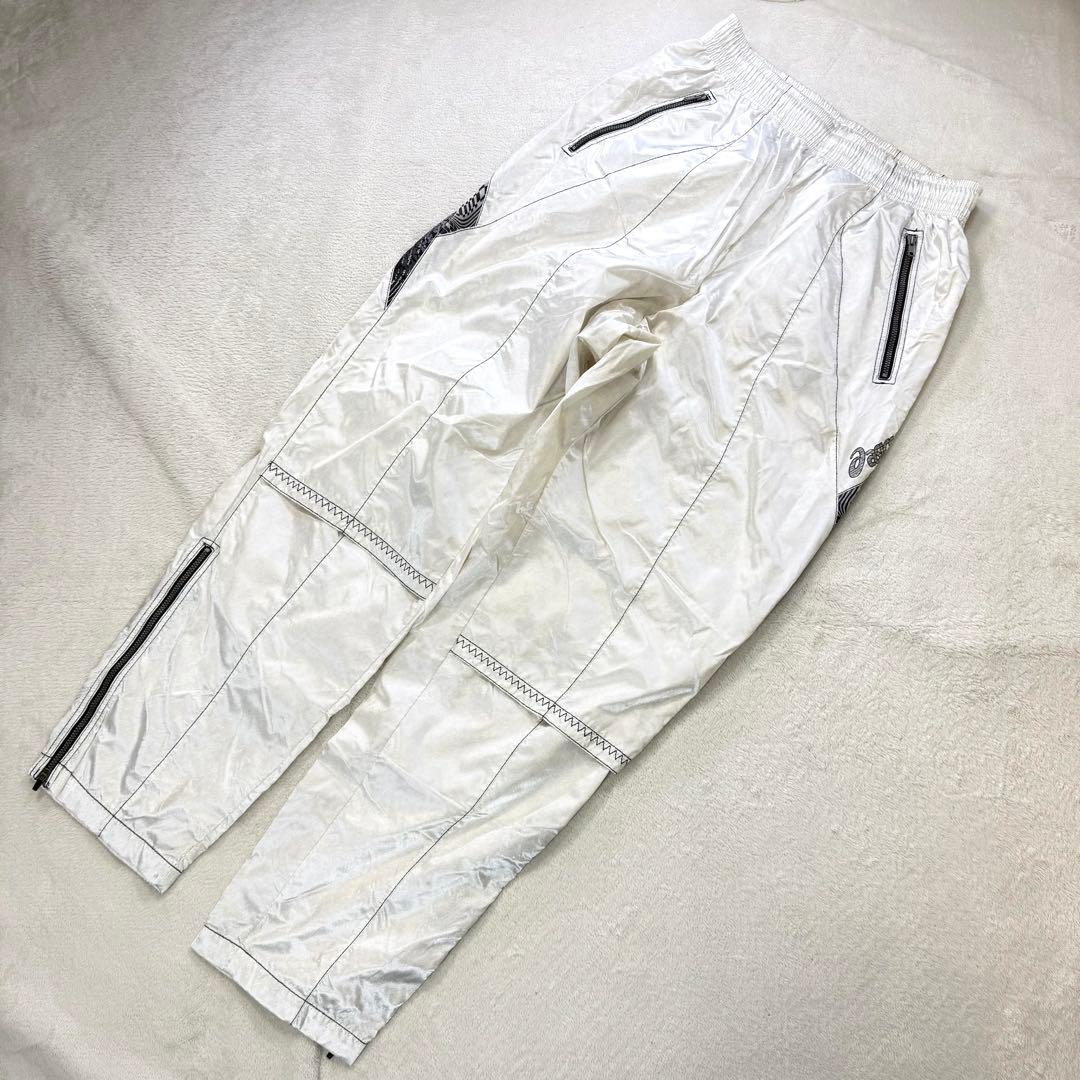 希少‼️90s ASICS セットアップ ウインドブレーカー 光沢 白 XL日本製
