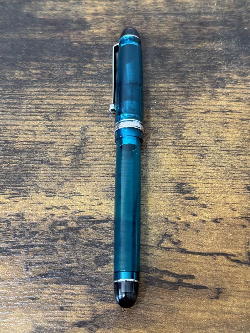 試筆のみ　ターコイズグリーン　透明軸　14金　パイロット　万年筆　細字