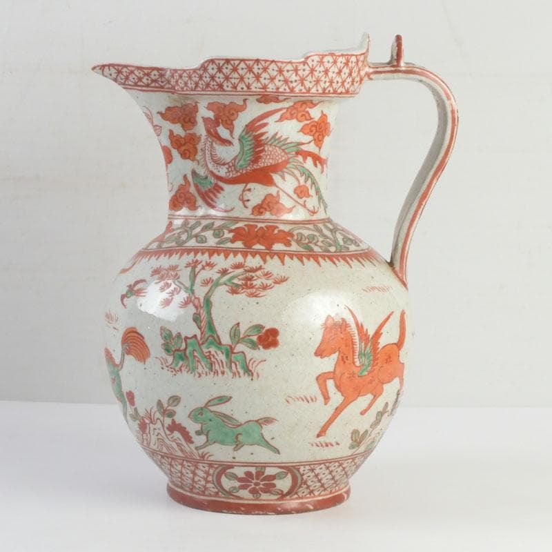 中国　赤絵　神獣花草文　執壷　水注瓶　C　9242A