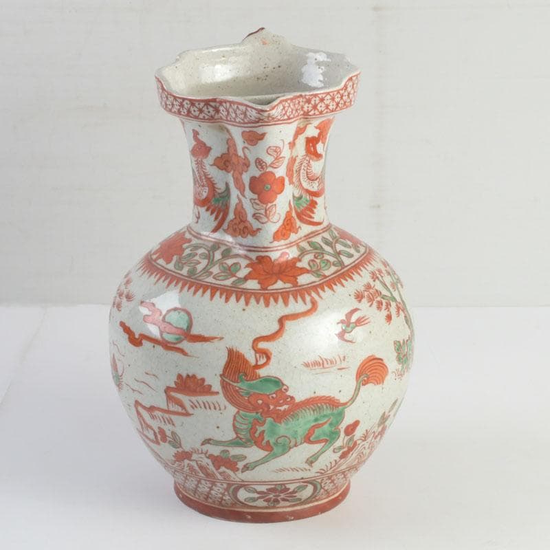 中国　赤絵　神獣花草文　執壷　水注瓶　C　9242A