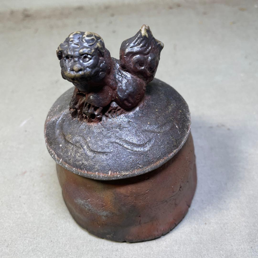 ト*ン様 備前焼　備前手造り龍宝瓶　獅子宝瓶 在銘 ２点セット 煎茶器 急須 煎