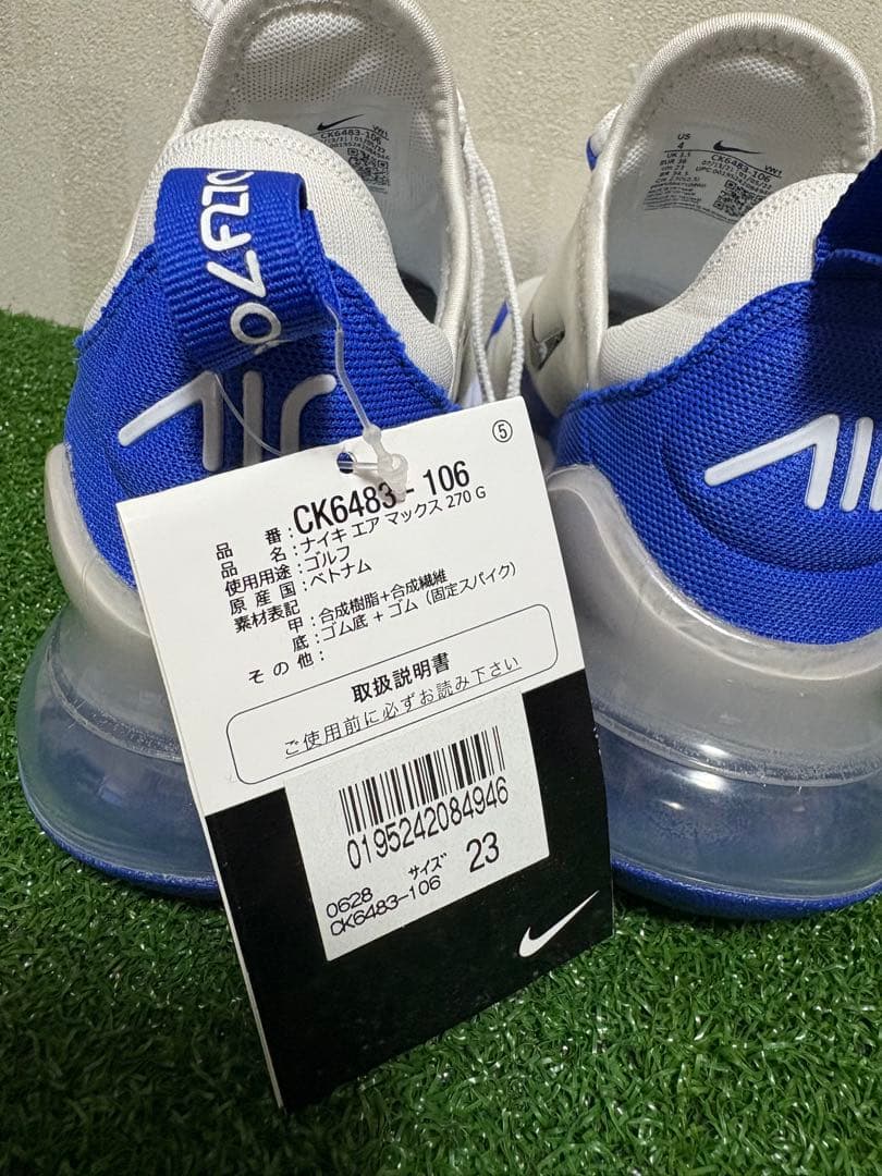 レディース新品！ナイキNIKE AIR MAX270ゴルフシューズ23cm