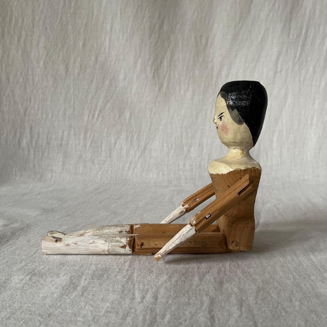 アンティーク　ペグドール　ウッデンドール