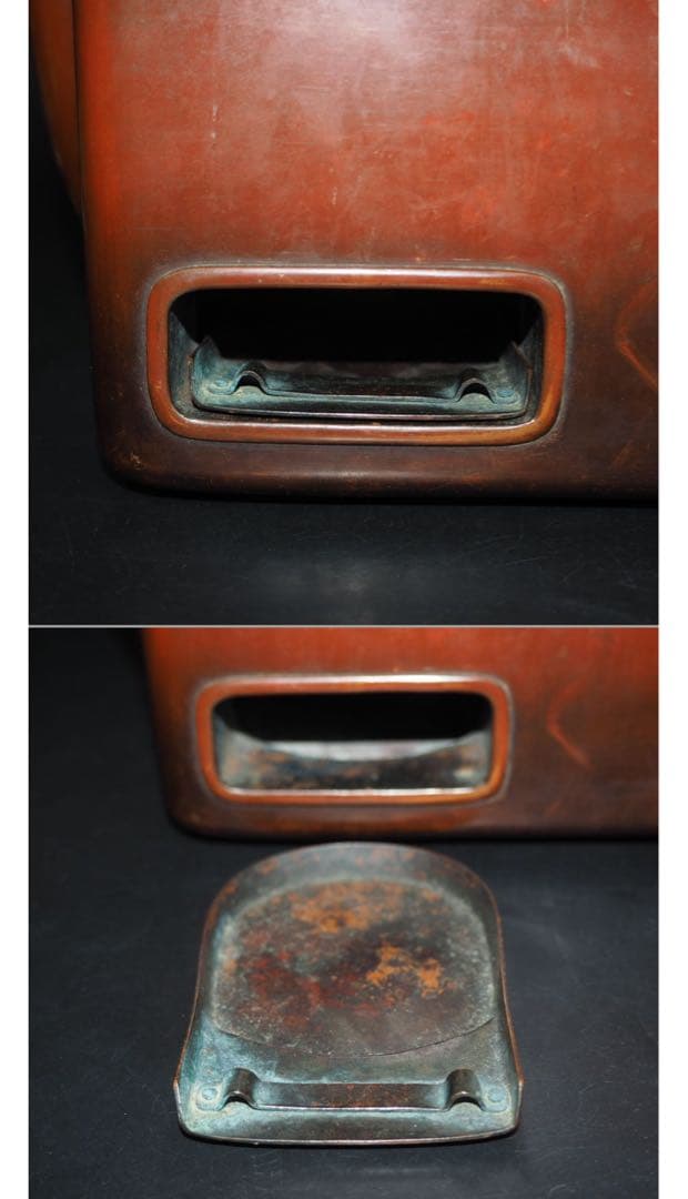 送料無料江戸天保9年道光18年相当京都の名工7代金屋五良三郎造緋毛類銅提炉共箱