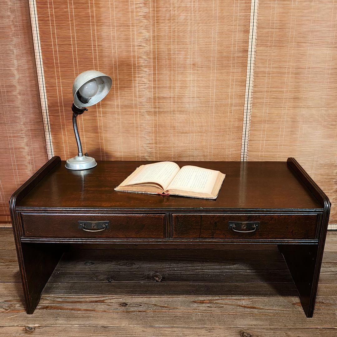 楔文机　小引き出し　座卓　昭和レトロ　古家具