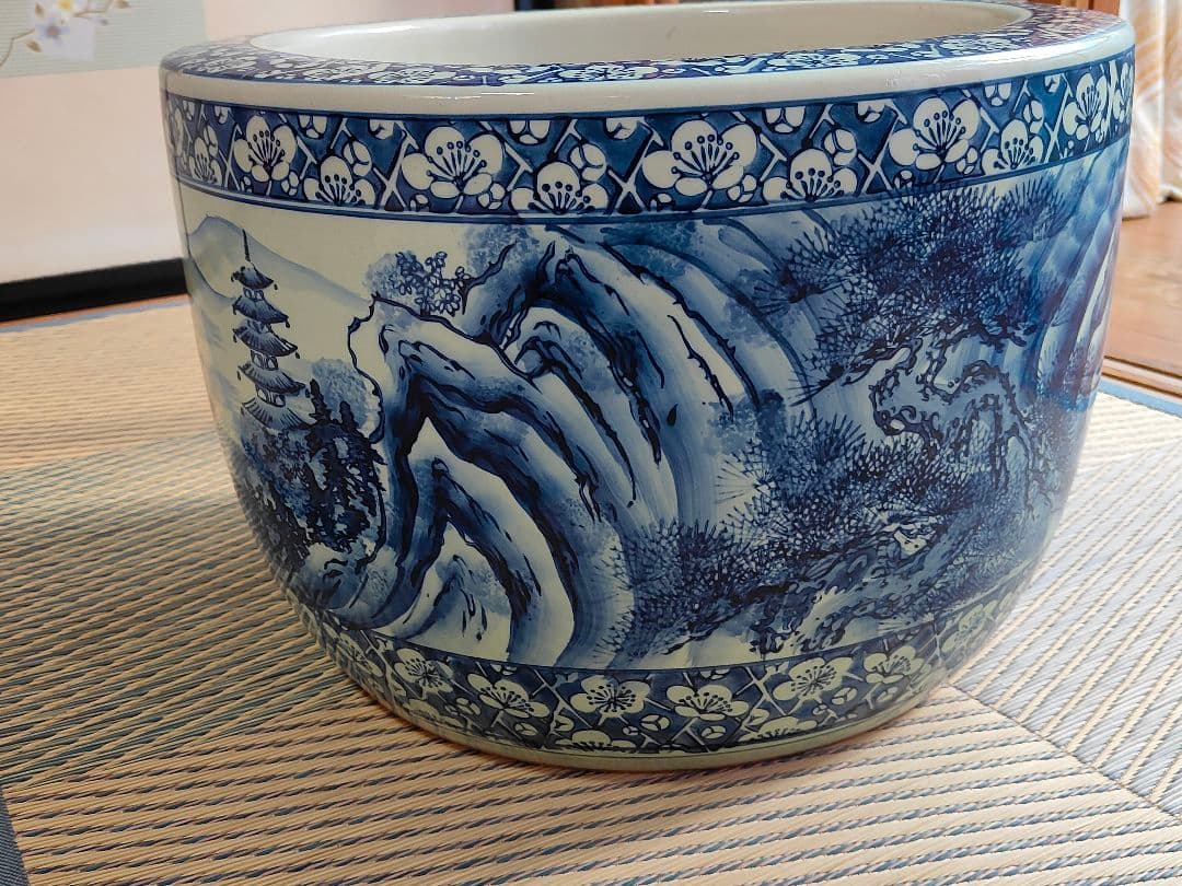 昭和レトロ 火鉢 常滑製 みや古焼 陶器 大きい火鉢　和風　中国風
