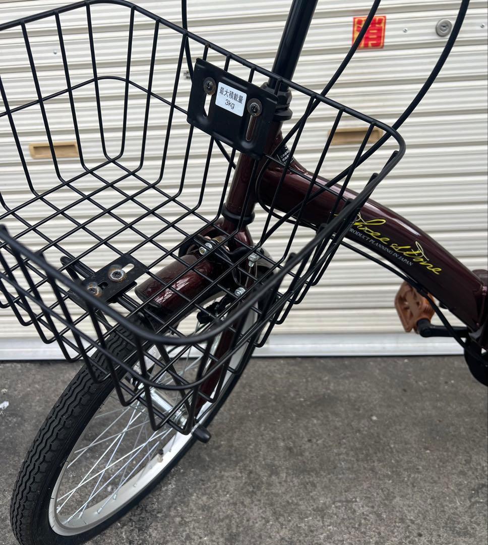 20インチ折りたたみ自転車 シマノ ブラウン 折り畳み 自転車