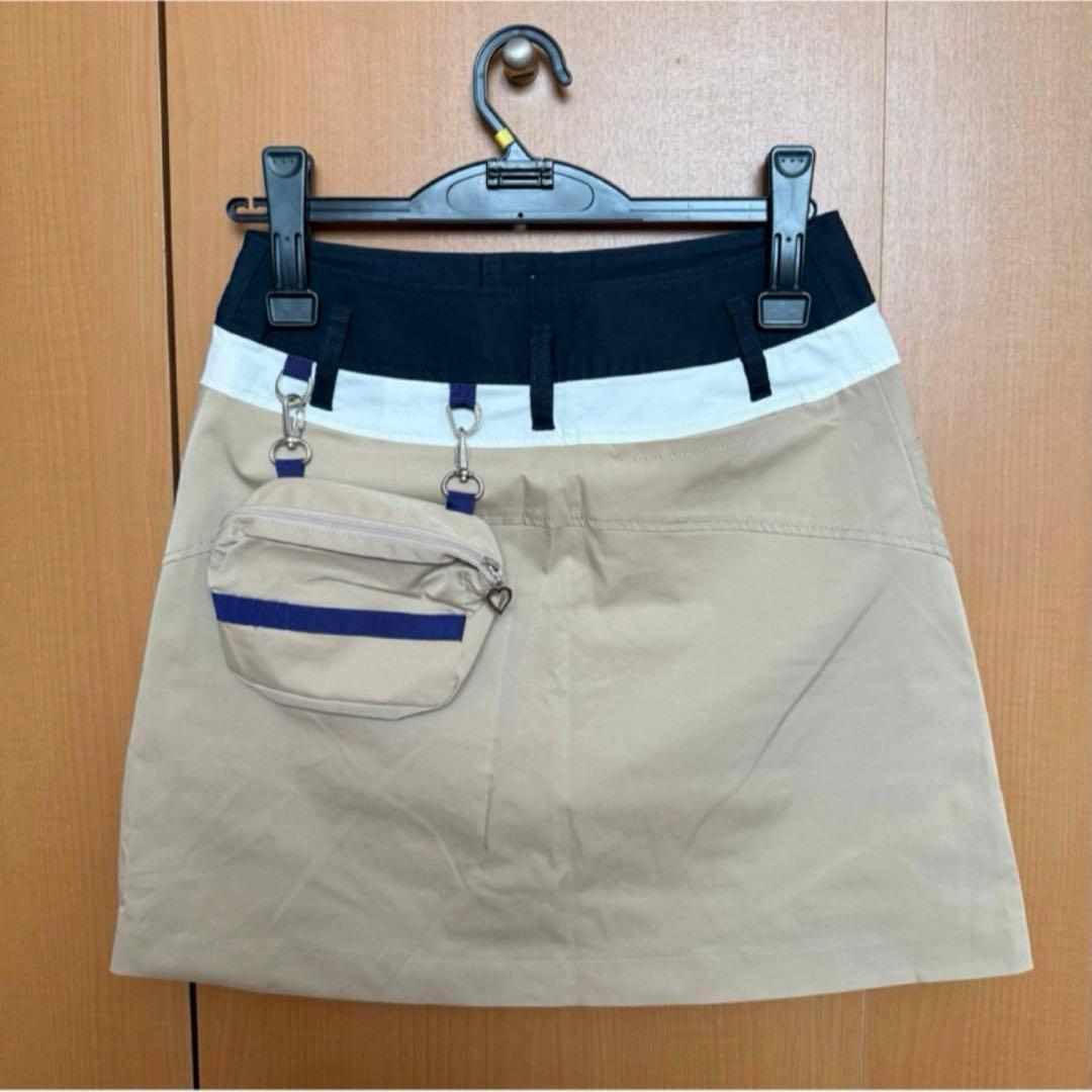 JUN & ROPE’ ゴルフ スカート ベージュ×ネイビー サイズ M