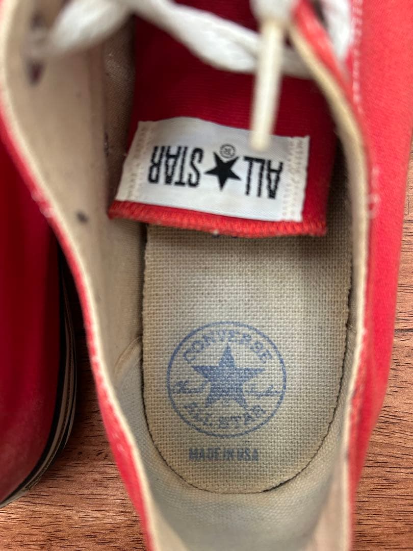 ALL STAR 赤 キャンバス スニーカーMade in USA 90s