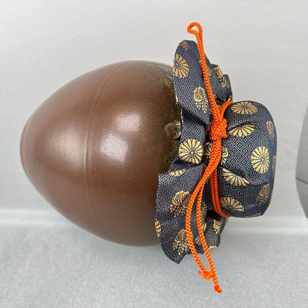 飾壷　『丹波焼』『茶壷』『尾中窯　市野信水 作』　共箱　茶道具