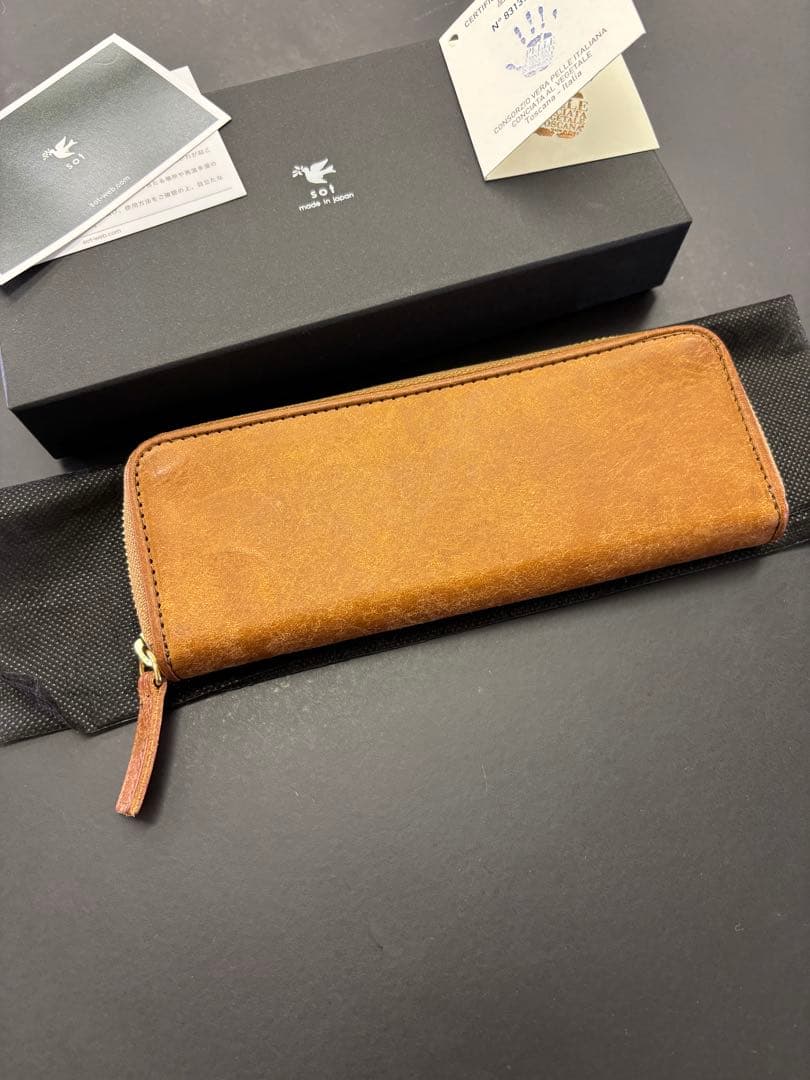 Miii8300 さん専用　sot プエブロレザーペンケース　キャメル　箱付き