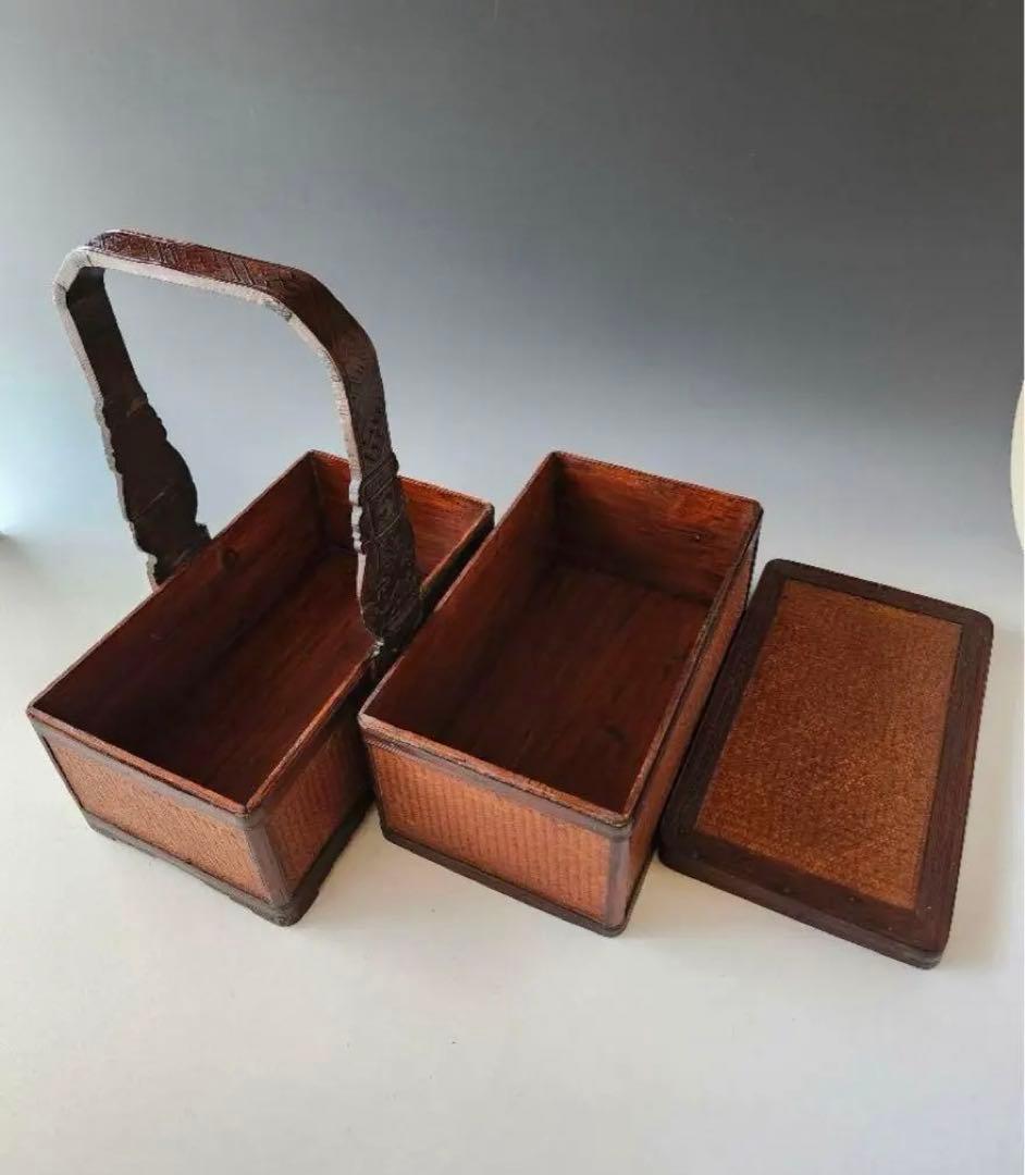 【セール】煎茶道具　茶道具　提籃　ていらん　籠　煎茶　茶道具　箱　竹　箱無し