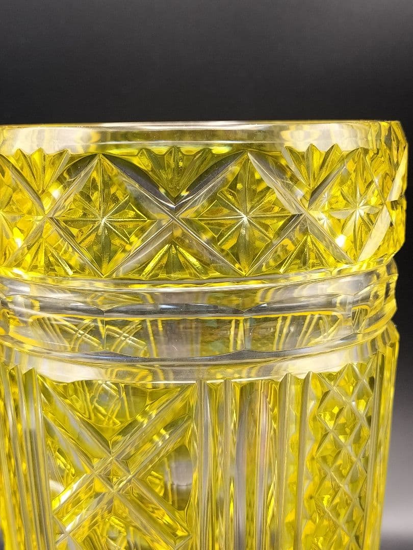 超希少品☆中根櫻龜 復元25周年記念 薩摩切子 花器（切子、江戸切子、薩摩切子