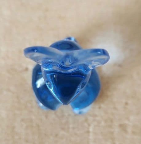 L【美品】BACCARATバカラ　兎ウサギ　飛躍＆交流運　ブルー系　置物　　廃盤