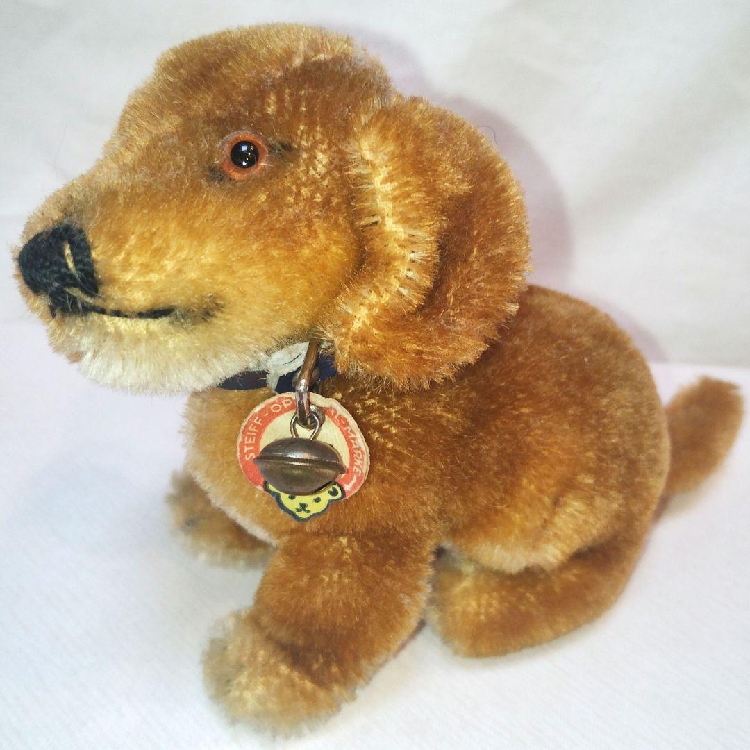 【アンティーク】シュタイフ 犬のぬいぐるみ　Dachshund Bazi