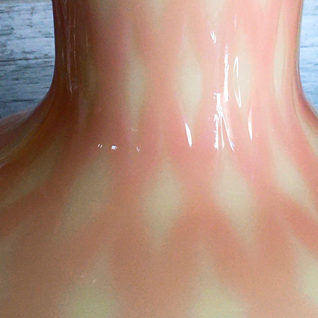 フェントン ベビーピンク ウランガラス ラッフル フラワーベース Fenton