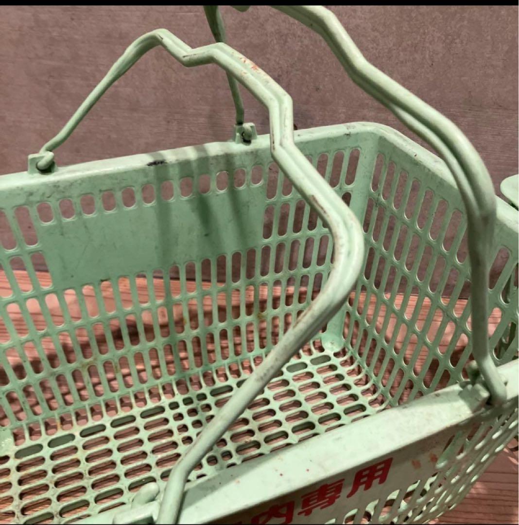 昭和レトロ　ジャスコ　イオン　2個　買い物かご　レトロポップ　収納　かご　店舗
