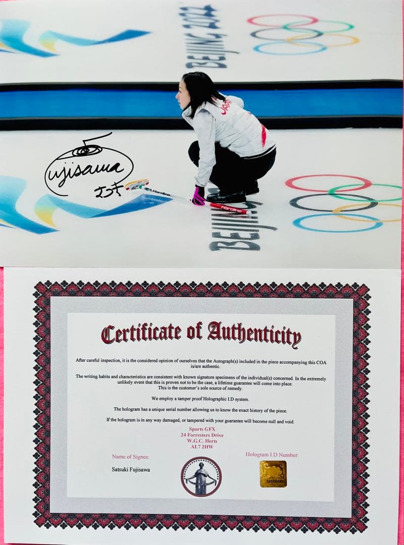 お値引きOK 藤澤五月さん 直筆サインフォト ロコ・ソラーレ 証明書付き 1枚③
