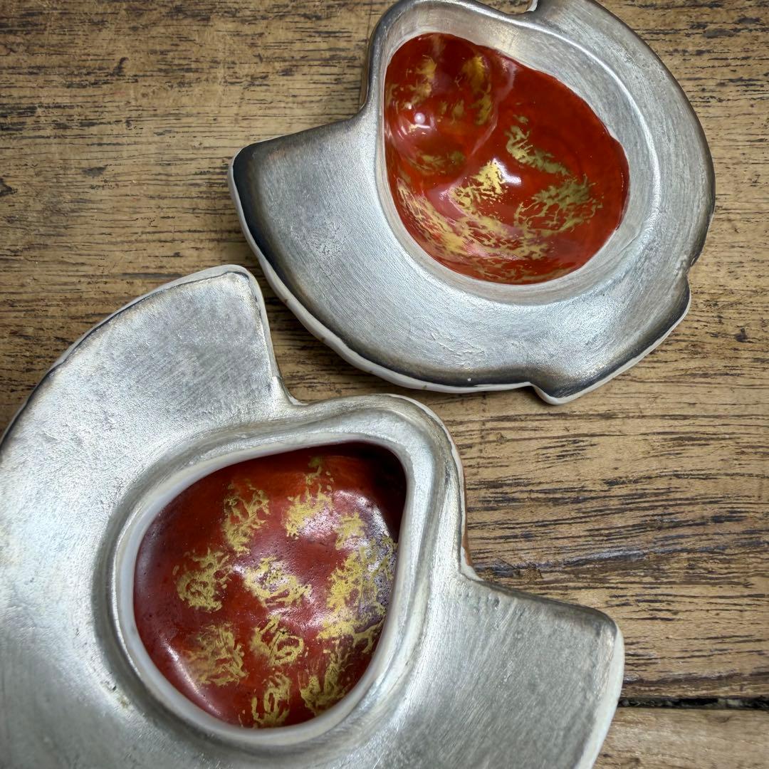 a800 送料込 御室窯 金彩 内銀 福良雀 香合 在銘 共箱 茶道具