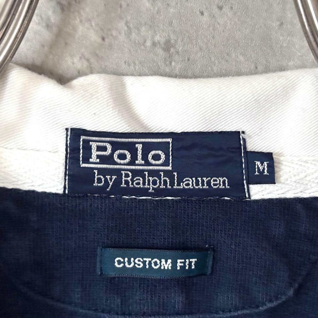 【最高デザイン！】90's ラルフローレン ラガーシャツ 太ボーダー 刺繍ポニー