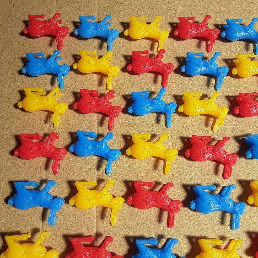 食玩　コリス　フエラムネ　おまけ　おもちゃばこ　豆動物　うさぎ　赤黄青　72点