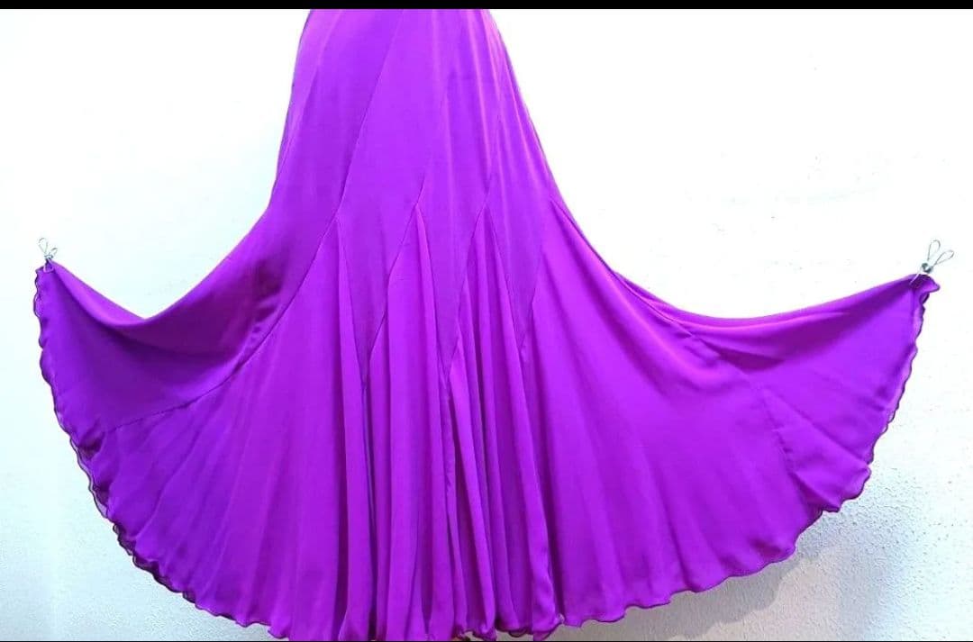 SALE☆チャコット　社交ダンス スカート L 紫 シフォン 定価45100円