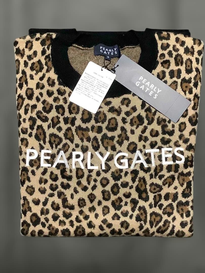 PEARLY GATES カシミヤ入りヒョウ柄 セーター L(5)