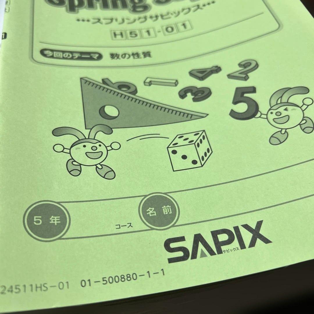 ㉔AA SAPIX サピックス　希少上位クラス　季節講習込み　一年分フルセット