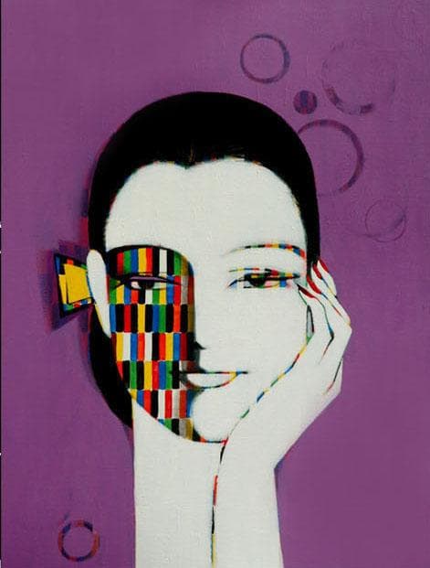 油絵 菅家令子 絵 絵画 インテリア 額付(黒) F6-082211 人物 女性