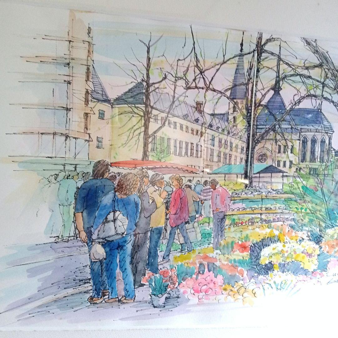 鶴　十帆　 59x77cm 水彩画