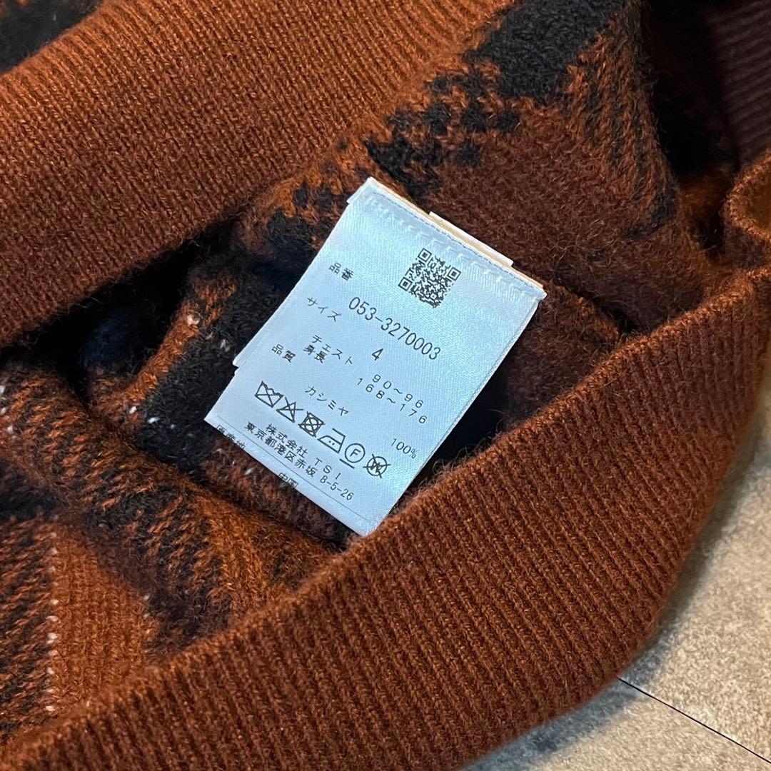 新品 パーリーゲイツ カシミヤ100% 天竺 クルーネックニットプルオーバー